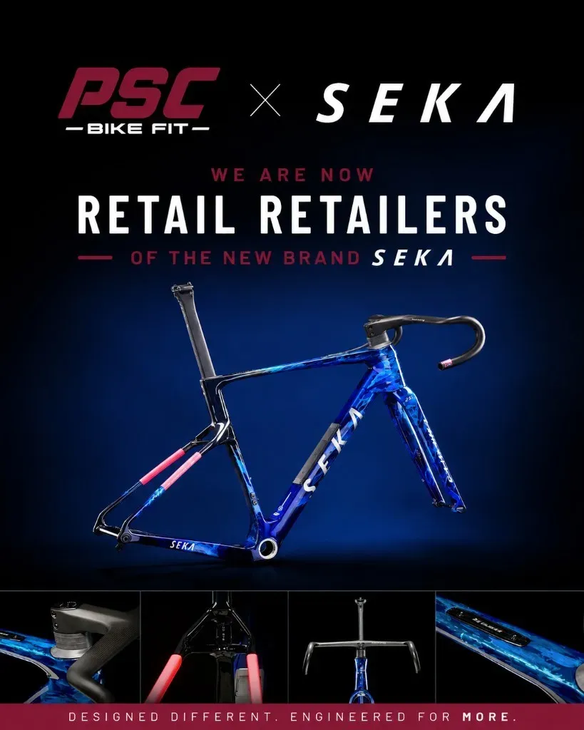 PSC Bike Fit × SEKA — now official retailers of the SEKA brand, blue marble Spear frameset