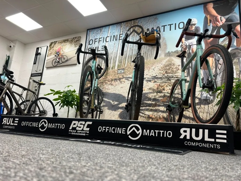Officine Mattio bikes on the display stand at PSC Bike fit