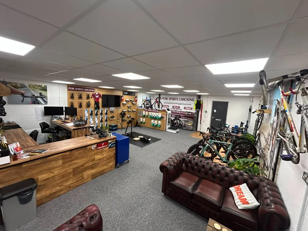 Reception and showroom at PSC Swineshead for bike fitting from Boston