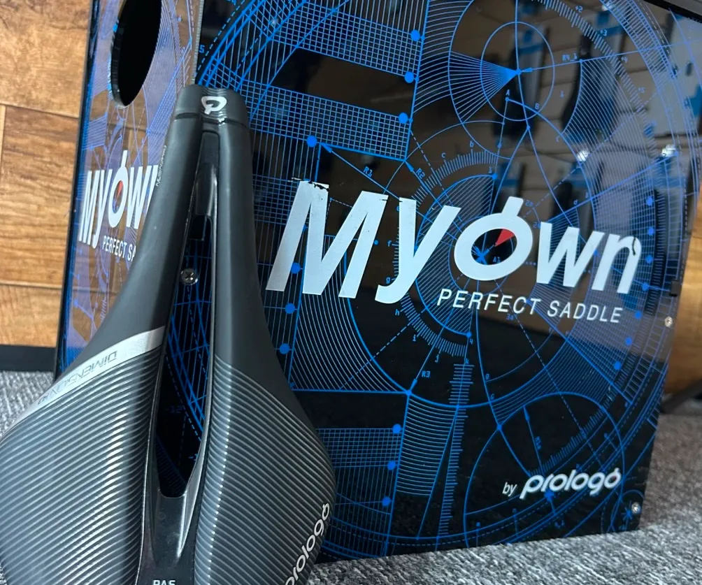 Prologo Dimension saddle with MyOwn Perfect Saddle fitting display